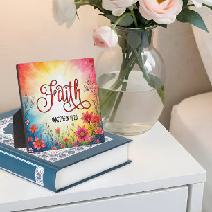Faith Matthew 17:20 Inspirational Tabletop Plaque