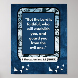 Faith Message - Bible Verse - 2 Thessalonians 3-3  Poster