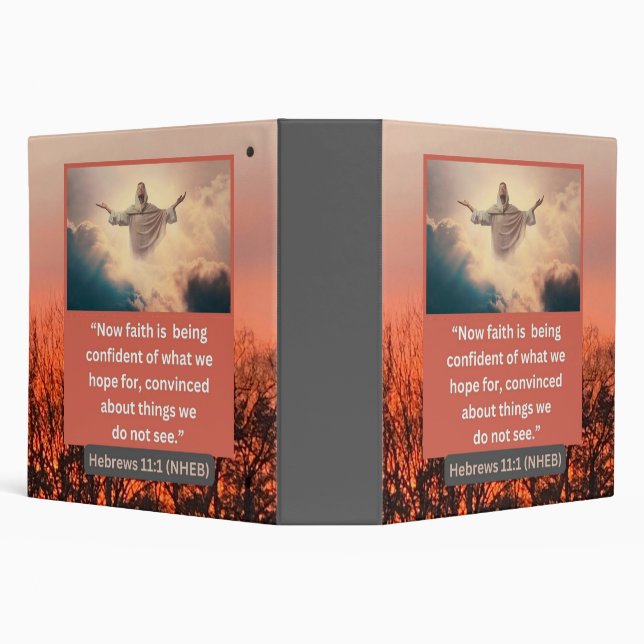 Faith Message - Bible Verse - Hebrews 11-1 - 2" - 3 Ring Binder (Background)