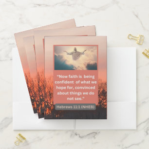 Faith Message - Bible Verse - Hebrews 11-1 - Pocket Folder