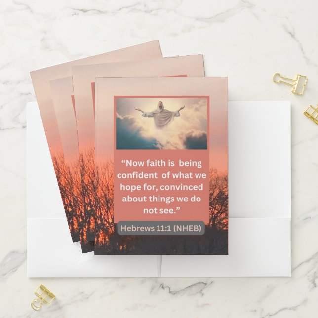 Faith Message - Bible Verse - Hebrews 11-1 - Pocket Folder (In Situ)