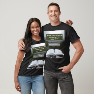 Faith Message - Romans 10-17 - Short Sleeve Black T-Shirt