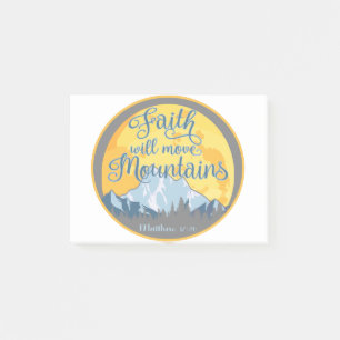 Faith Move Mountains Christian Design Post-it Notes