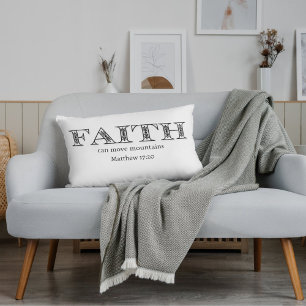 Faith Moves Mountains Christian Lumbar Pillow