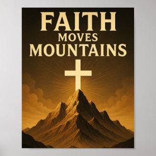 Faith Moves Mountains Christian Poster