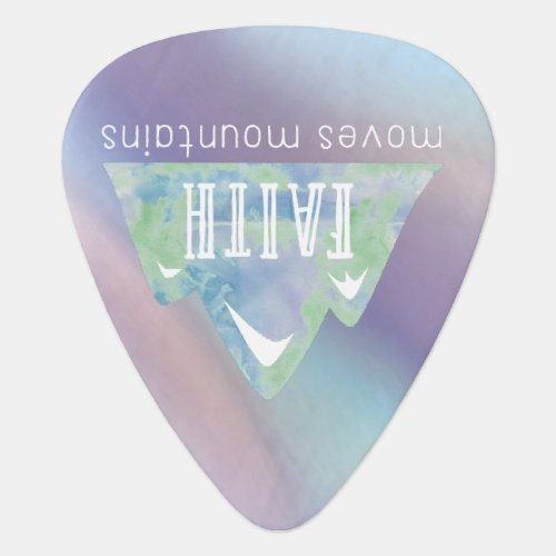 Faith Moves Mountains Holographic Pastel  Guitar Pick