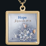 Faith- necklace featuring a polished gold finish<br><div class="desc">Large Keep your favorite image, design, or words of inspiration close your heart with this beautiful square metal necklace featuring a polished gold finish. Complete with a 18" gold finish chain (2" extender) and lobster claw clasp, this necklace features a UV resistant and waterproof coating to protect your imagery for...</div>