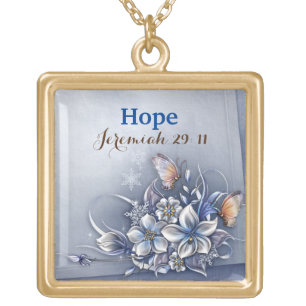 Faith- necklace featuring a polished gold finish