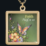 Faith- necklace featuring a polished gold finish<br><div class="desc">Large Keep your favorite image, design, or words of inspiration close your heart with this beautiful square metal necklace featuring a polished gold finish. Complete with a 18" gold finish chain (2" extender) and lobster claw clasp, this necklace features a UV resistant and waterproof coating to protect your imagery for...</div>