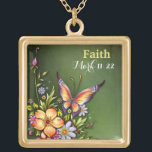 Faith- necklace featuring a polished gold finish<br><div class="desc">Large Keep your favorite image, design, or words of inspiration close your heart with this beautiful square metal necklace featuring a polished gold finish. Complete with a 18" gold finish chain (2" extender) and lobster claw clasp, this necklace features a UV resistant and waterproof coating to protect your imagery for...</div>