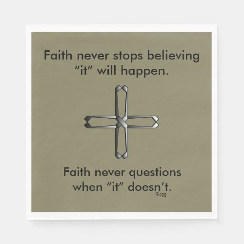 Faith Never Napkins wSteel Cross