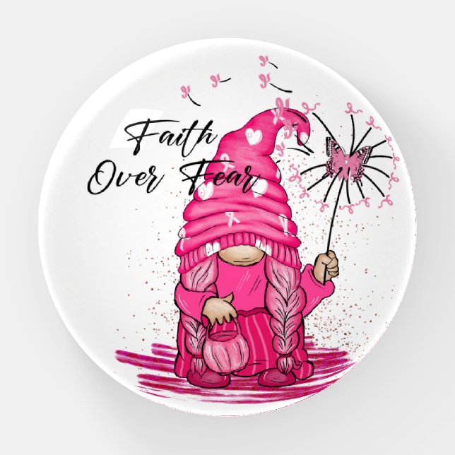 Faith Not Fear Cancer Awareness Paperweight (Front)