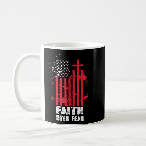Faith Of Fear American Flag Cross Priest  Coffee Mug