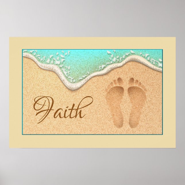 Faith One Set of Footprints in the Sand  Poster (Front)