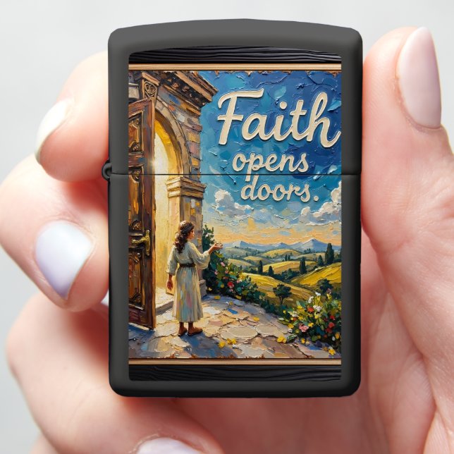 Faith opens doors zippo lighter (In Hand)