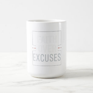 Faith Over Excuses Gym Motivation – Christian Disc Color Morph Mug