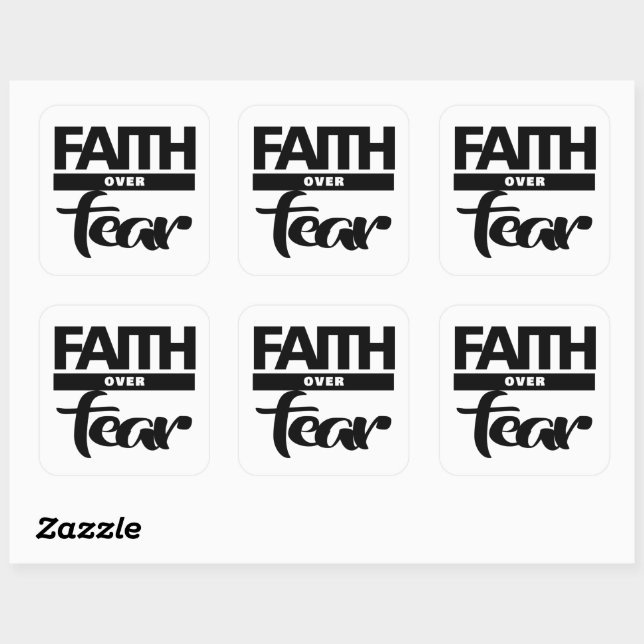 Faith Over Fea Square Sticker (Sheet)