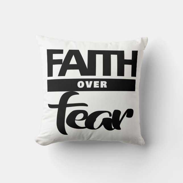 Faith Over Fea Throw Pillow (Front)