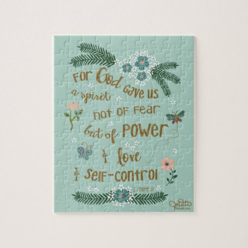 Faith Over Fear 2 Timothy Bible Verse Scripture Jigsaw Puzzle