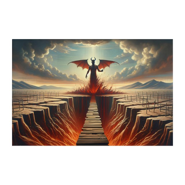 Faith Over Fear - Apocalyptic Landscape Acrylic Print (Front)