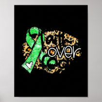 Faith Over Fear Awareness Leopard Bile Duct Cancer Poster