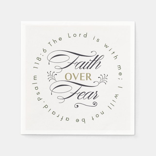 Faith Over Fear Bible Verse Motivational Napkins (Front)