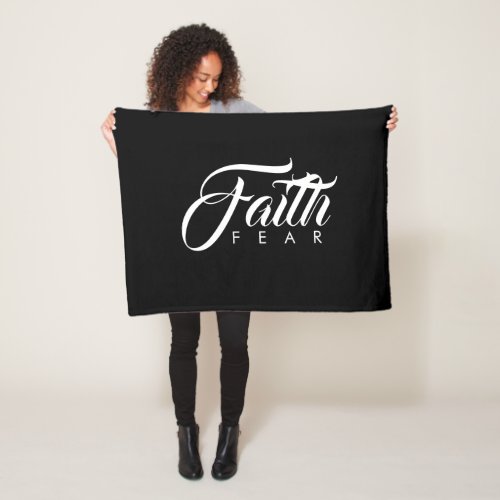 Faith Over Fear Black Fleece Blanket