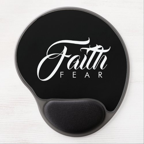 Faith Over Fear Black Gel Mouse Pad