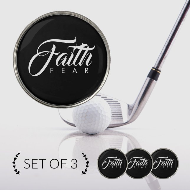 Faith Over Fear Black Golf Ball Marker (Creator Uploaded)