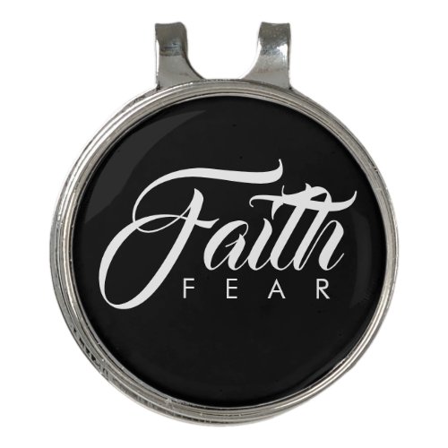 Faith Over Fear Black Golf Hat Clip