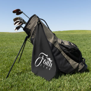 Faith Over Fear Black Golf Towel