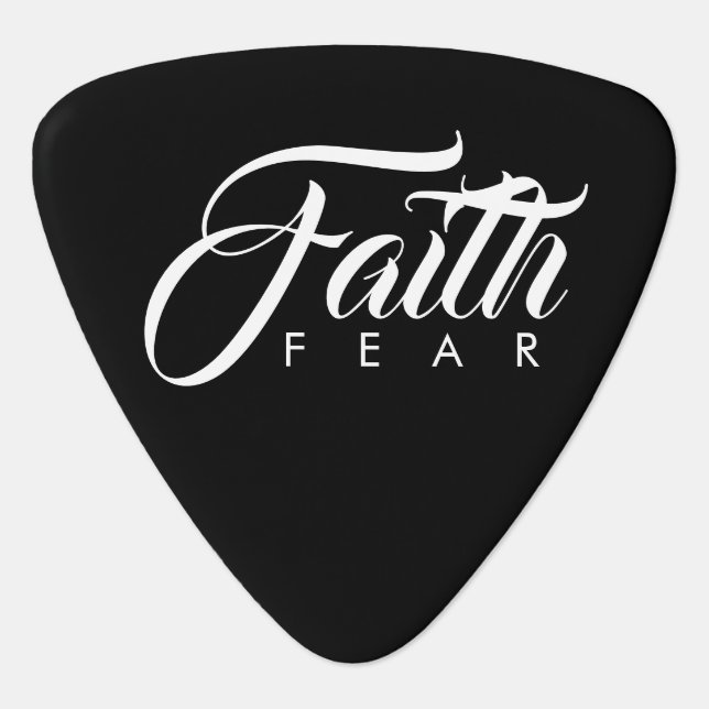 Faith Over Fear Black Guitar Pick (Front)