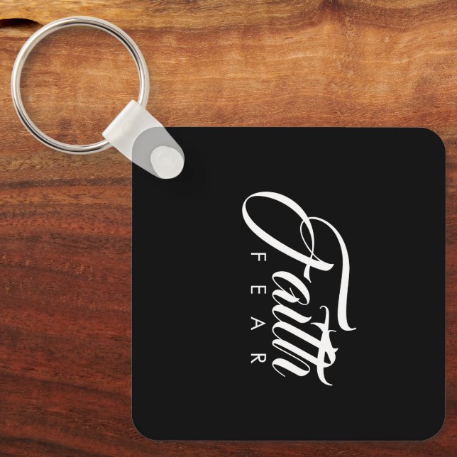 Faith Over Fear Black Keychain (Front)