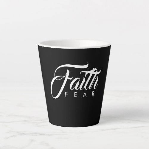 Faith Over Fear Black Latte Mug