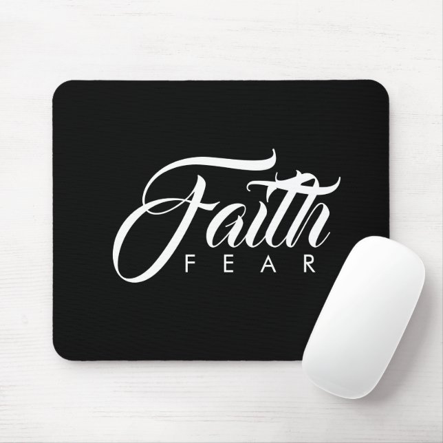 Faith Over Fear Black Mouse Pad (With Mouse)