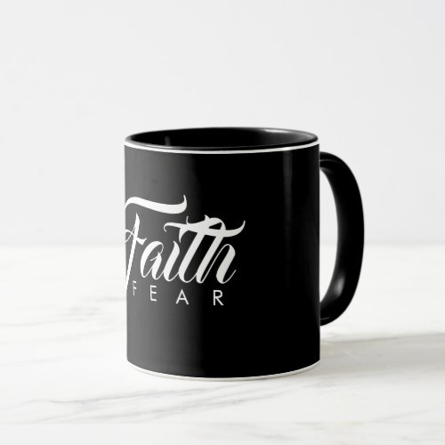 Faith Over Fear Black Mug