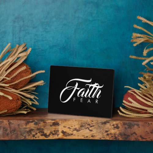 Faith Over Fear Black Plaque