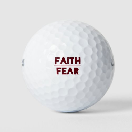 Faith Over Fear bold maroon Golf Balls