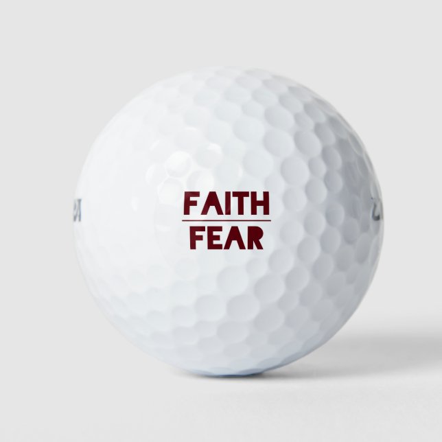 Faith Over Fear bold maroon Golf Balls (Front)