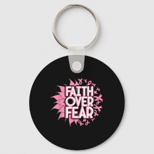 Faith Over Fear Breast Cancer Awareness Christian Keychain
