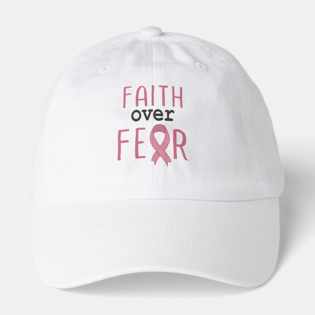 Faith Over Fear Breast Cancer Awareness Hat (Front)