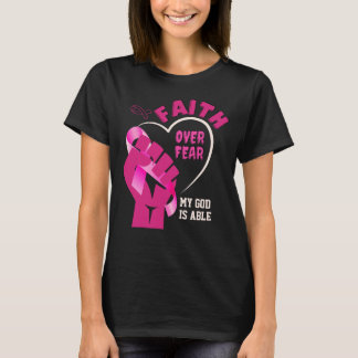 FAITH OVER FEAR Breast Cancer Awareness T-Shirt