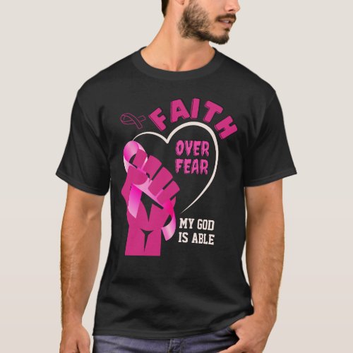 FAITH OVER FEAR Breast Cancer Awareness T_Shirt