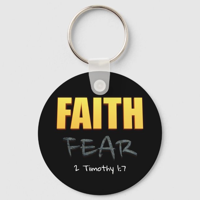 Faith over fear christian bible verse keychain (Front)