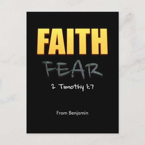Faith over fear christian bible verse postcard