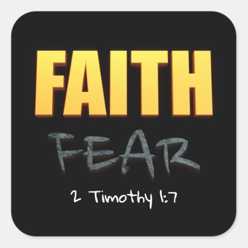 Faith over fear christian bible verse square sticker