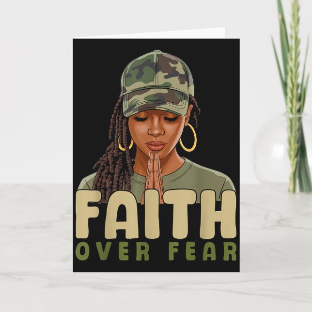 Faith Over Fear Christian Camo African American Af Card (Front)