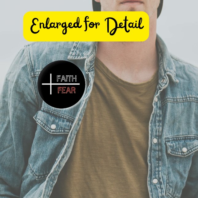 Faith Over Fear Christian Cross  Button (Creator Uploaded)
