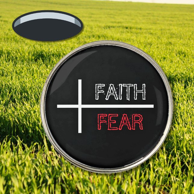 Faith Over Fear Christian Cross  Golf Ball Marker (Faith Over Fear Christian Cross Golf Ball Marker)