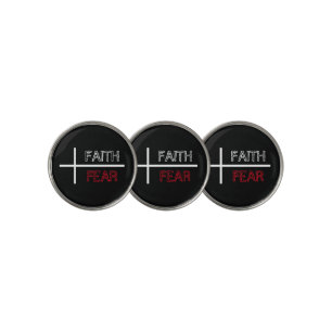 Faith Over Fear Christian Cross Golf Ball Marker